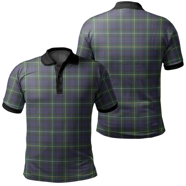 Campbell Argyll Modern Tartan Classic Polo Shirt Black Neck 2 Style