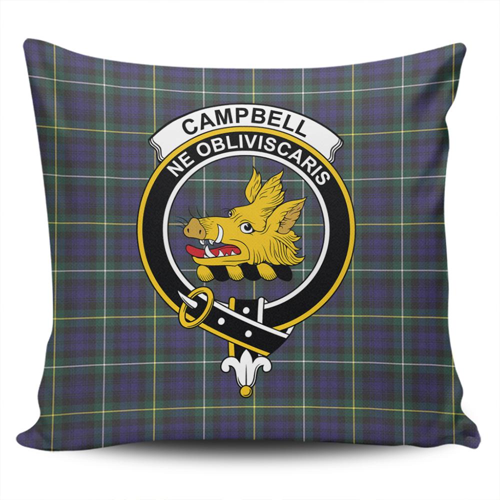 Campbell Argyll Modern Tartan Classic Crest Pillow Cover