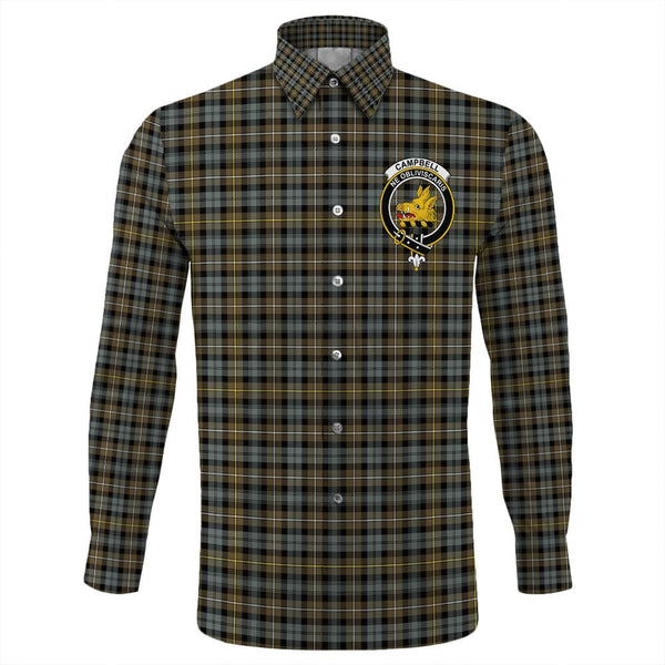 Campbell Argyll Weathered Tartan Classic Crest Long Sleeve Button Shirt