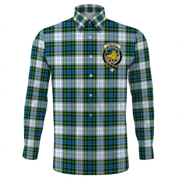 Campbell Dress Ancient Tartan Classic Crest Long Sleeve Button Shirt