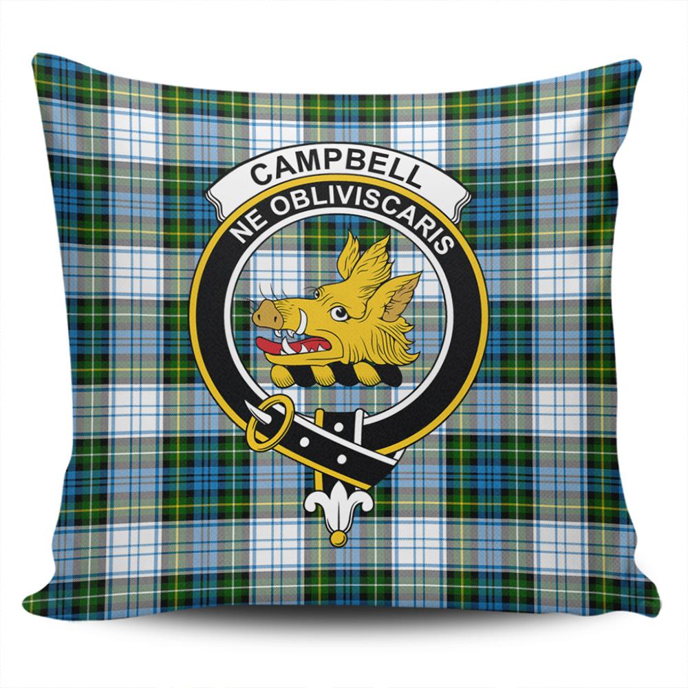 Campbell Dress Ancient Tartan Classic Crest Pillow Cover