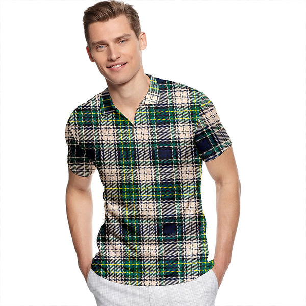 Campbell Dress #2 Modern Tartan Classic Lapel Zip Short Sleeve Polo