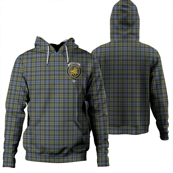 Campbell Faded Tartan Classic Crest Hoodie