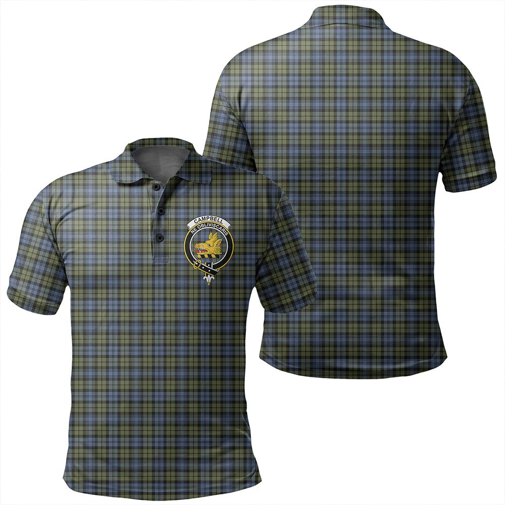 Campbell Faded Tartan Classic Crest Polo Shirt