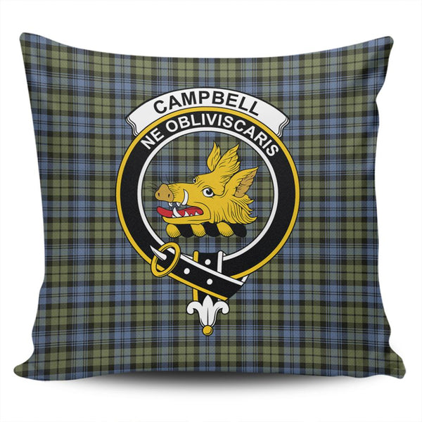 Campbell Faded Tartan Classic Crest Pillow Cover