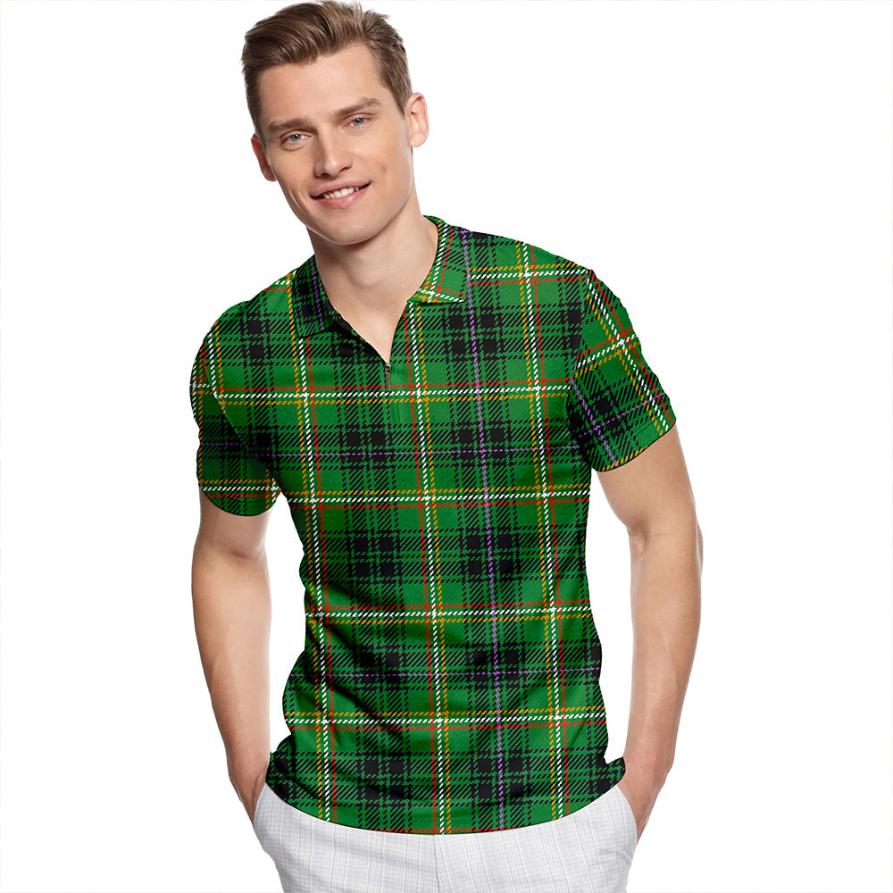 Campbell Marquis of Lorne Ancient Tartan Classic Lapel Zip Short Sleeve Polo