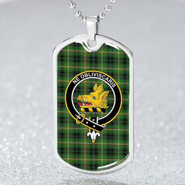 Campbell Marquis of Lorne Ancient 2 Clan Badge Classic Tartan Dog Tag Necklace