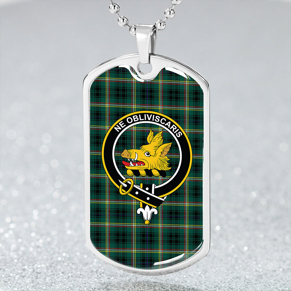 Campbell Marquis of Lorne Modern 2 Clan Badge Classic Tartan Dog Tag Necklace