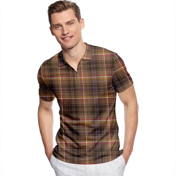 Campbell Marquis of Lorne Weathered Tartan Classic Lapel Zip Short Sleeve Polo