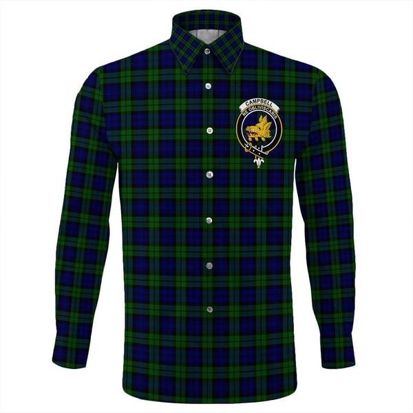 Campbell Modern Tartan Classic Crest Long Sleeve Button Shirt