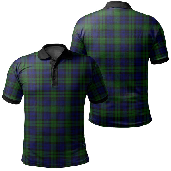 Campbell Modern Tartan Classic Polo Shirt Black Neck 2 Style