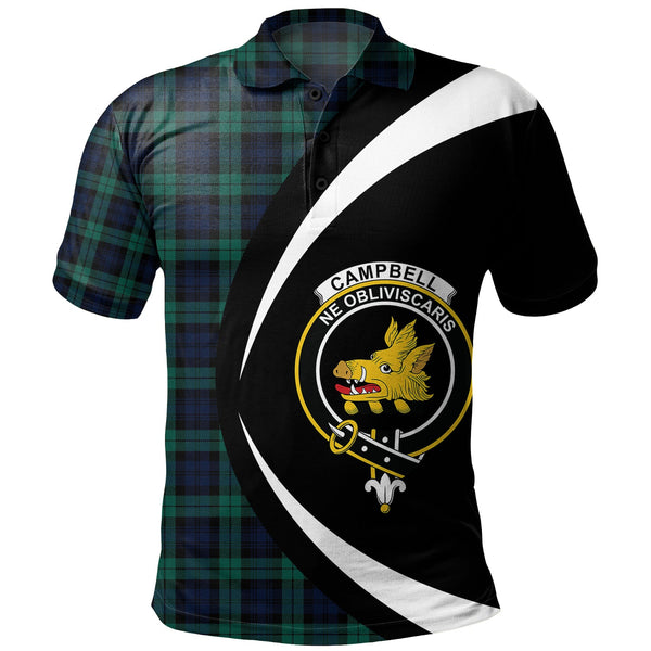 Campbell Modern 2 Clan Badge Tartan Polo Shirt Circle Style Personalized