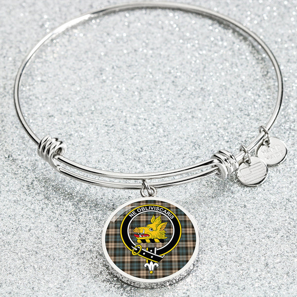 Campbell Weathered 2 Clan Badge Tartan Classic Circle Bangle