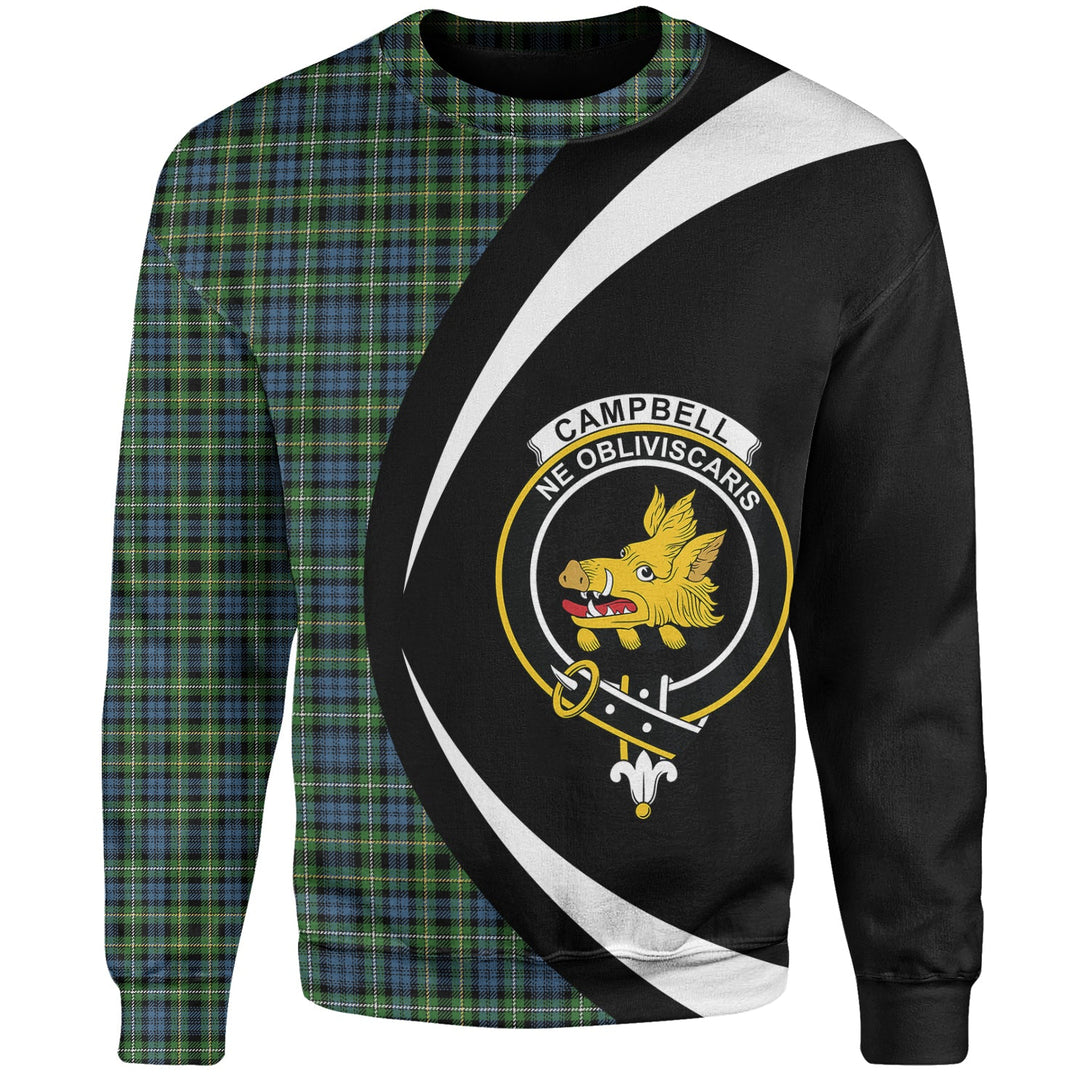 Campbell of Argyll 1815 Ancient 2 Clan Badge Tartan Sweatshirt Circle Style Personalized