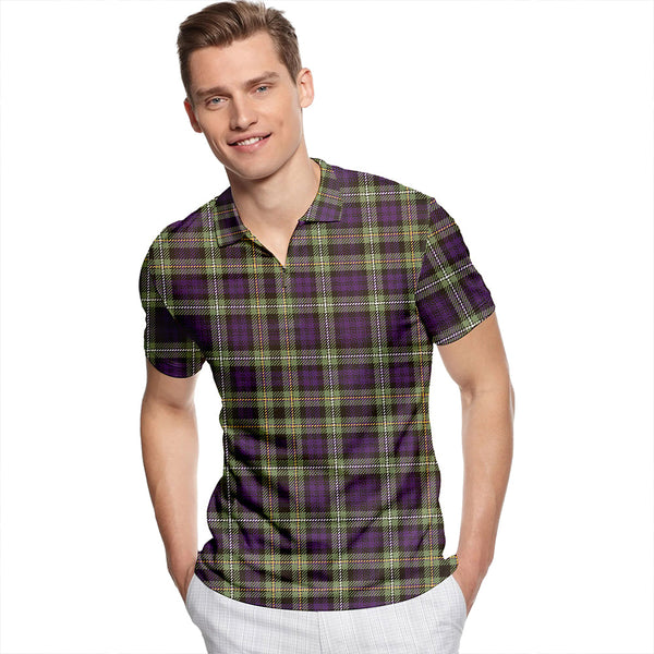 Campbell of Argyll 1815 Weathered Tartan Classic Lapel Zip Short Sleeve Polo