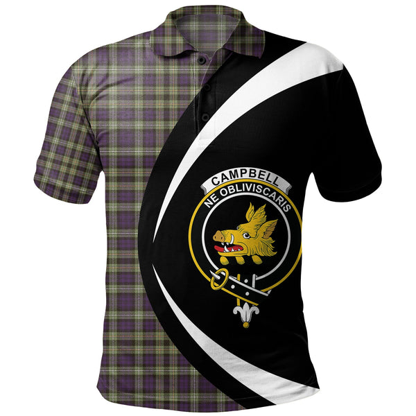 Campbell of Argyll 1815 Weathered 2 Clan Badge Tartan Polo Shirt Circle Style Personalized