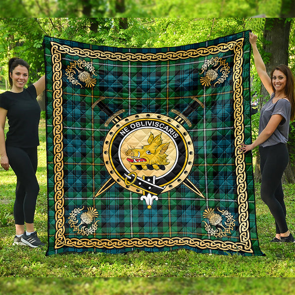 Campbell of Argyll Ancient 2 Clan Badge Tartan Premium Quilt Celtic Shield