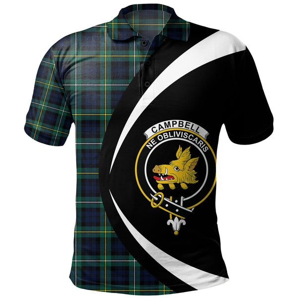 Campbell of Argyll Modern 2 Clan Badge Tartan Polo Shirt Circle Style Personalized