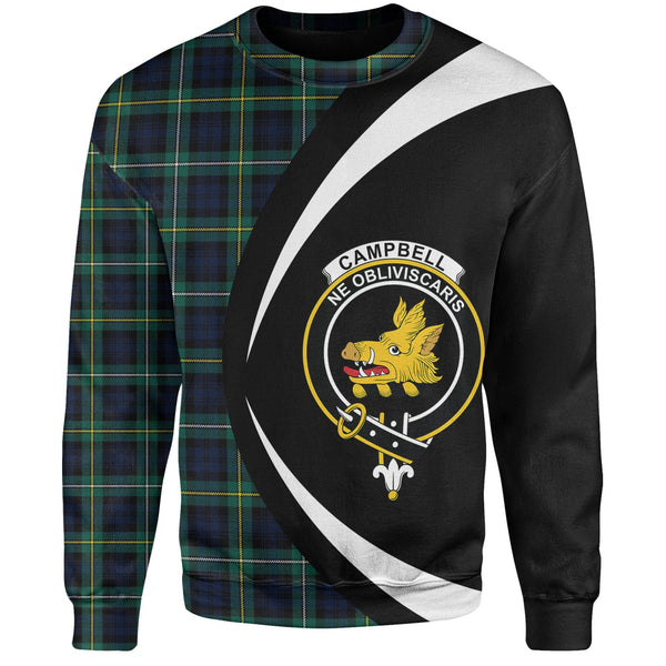 Campbell of Argyll Modern 2 Clan Badge Tartan Sweatshirt Circle Style Personalized