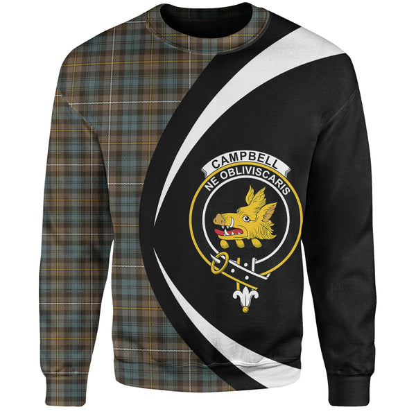 Campbell of Argyll Weathered 2 Clan Badge Tartan Sweatshirt Circle Style Personalized