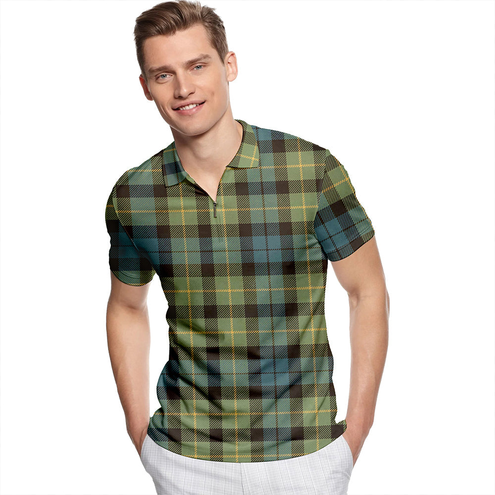 Campbell of Breadalbane 1819 Weathered Tartan Classic Lapel Zip Short Sleeve Polo