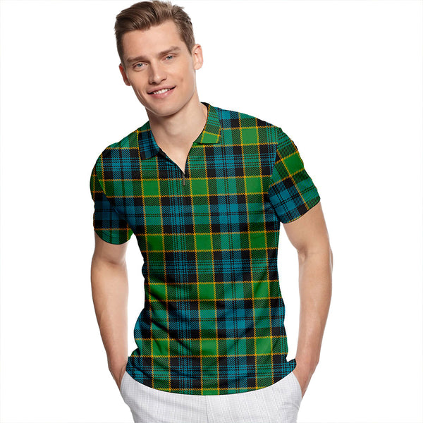 Campbell of Breadalbane Ancient Tartan Classic Lapel Zip Short Sleeve Polo