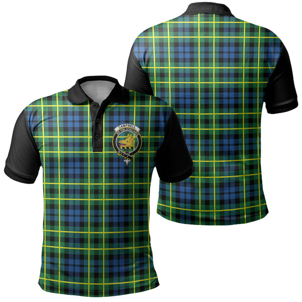 Campbell of Breadalbane Ancient Tartan Crest Polo Shirt Black Neck 1 Style