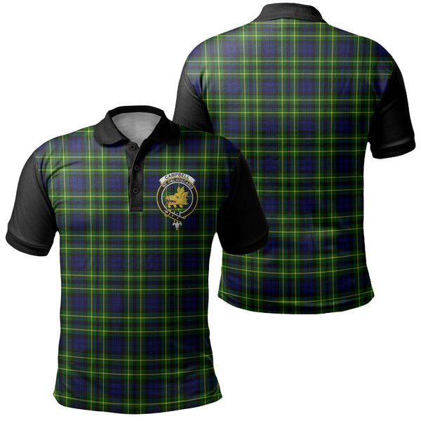 Campbell of Breadalbane Modern Tartan Crest Polo Shirt Black Neck 1 Style