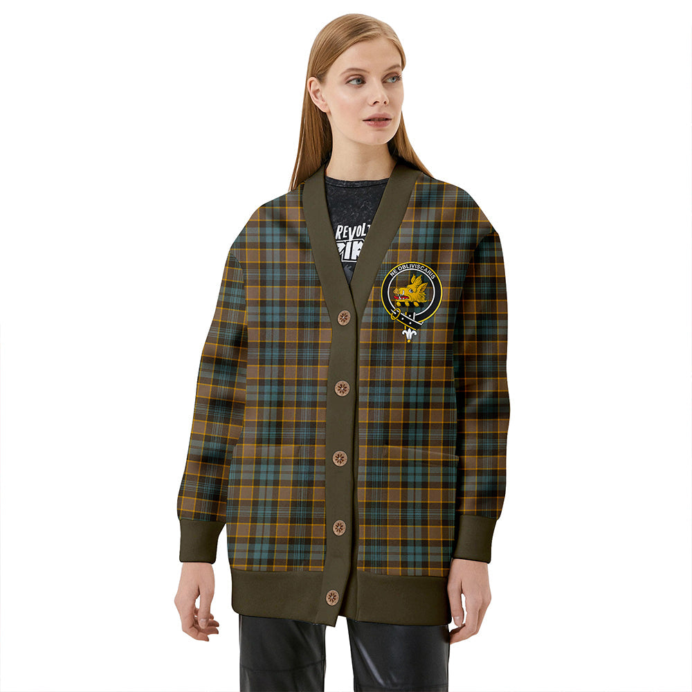 Campbell of Breadalbane Weathered 2 Clan Badge Tartan V-neck Cardigan