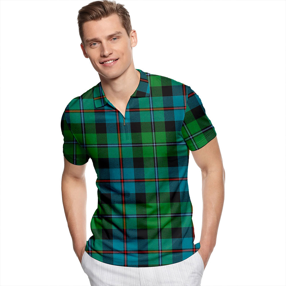 Campbell of Cawdor Ancient Tartan Classic Lapel Zip Short Sleeve Polo