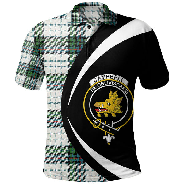 Campbell of Cawdor Dress Ancient 2 Clan Badge Tartan Polo Shirt Circle Style Personalized