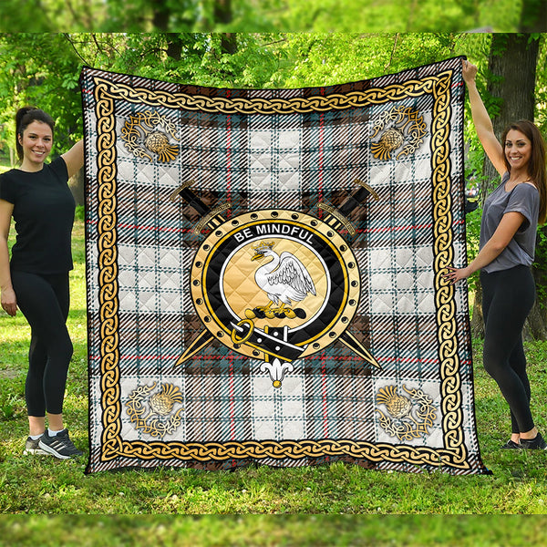 Campbell of Cawdor Dress Weathered 2 Clan Badge Tartan Premium Quilt Celtic Shield