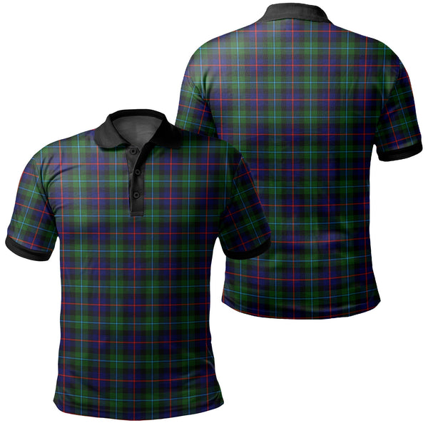 Campbell of Cawdor Modern Tartan Classic Polo Shirt Black Neck 2 Style