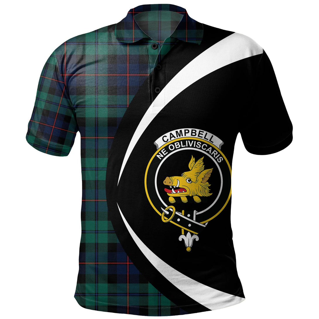 Campbell of Cawdor Modern 2 Clan Badge Tartan Polo Shirt Circle Style Personalized