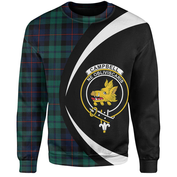 Campbell of Cawdor Modern 2 Clan Badge Tartan Sweatshirt Circle Style Personalized