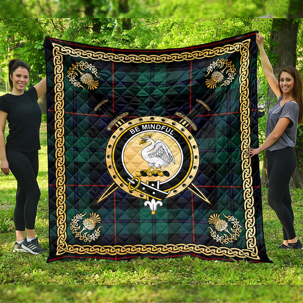 Campbell of Cawdor Modern 2 Clan Badge Tartan Premium Quilt Celtic Shield