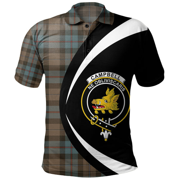 Campbell of Cawdor Weathered 2 Clan Badge Tartan Polo Shirt Circle Style Personalized