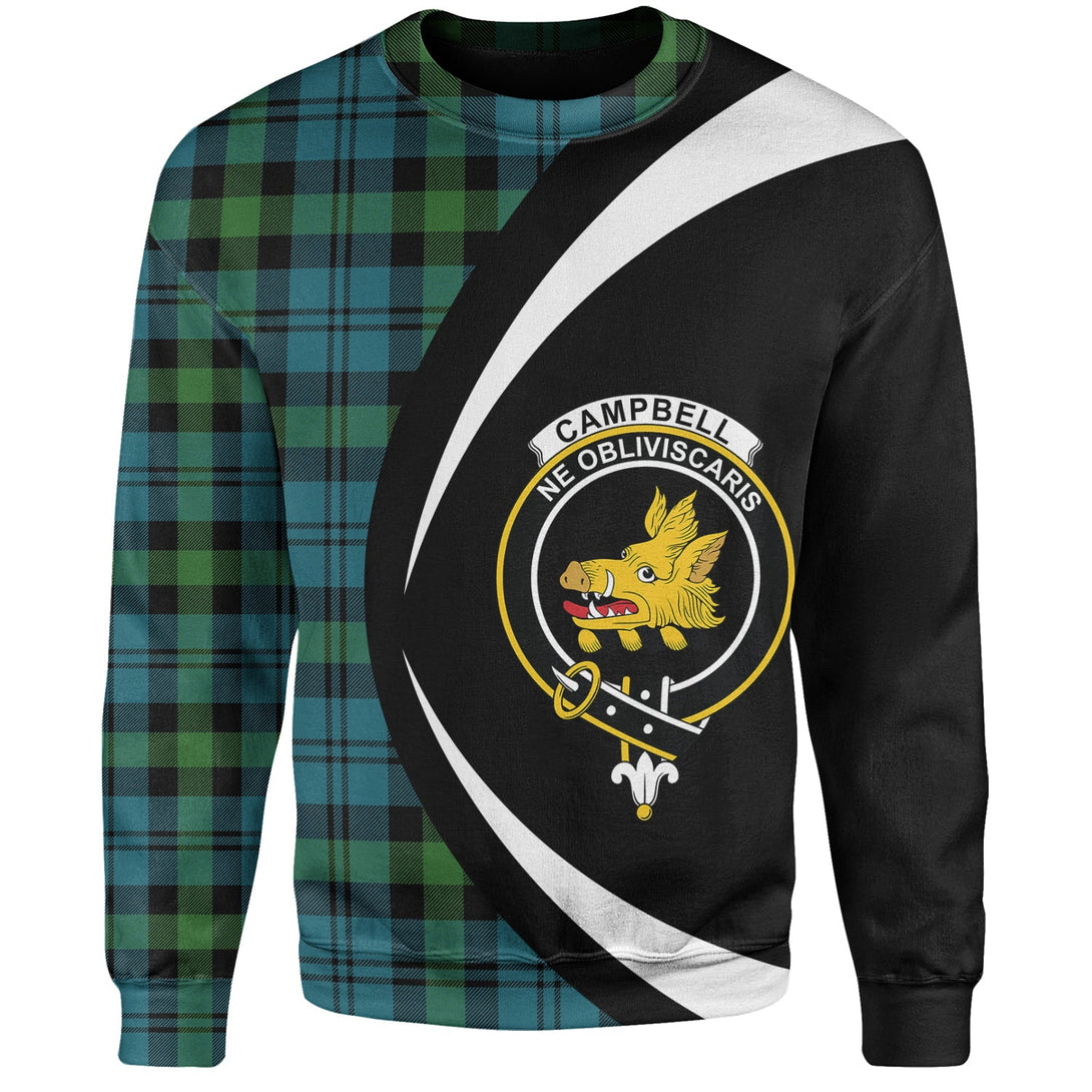 Campbell of Glenlyon Ancient 2 Clan Badge Tartan Sweatshirt Circle Style Personalized