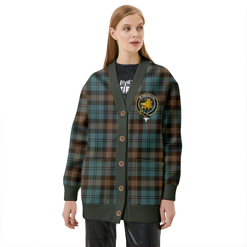 Campbell of Glenlyon Weathered 2 Clan Badge Tartan V-neck Cardigan