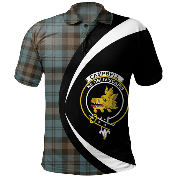 Campbell of Glenlyon Weathered 2 Clan Badge Tartan Polo Shirt Circle Style Personalized