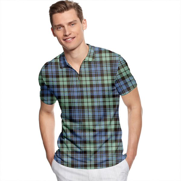 Campbell of Inveraray Ancient Tartan Classic Lapel Zip Short Sleeve Polo