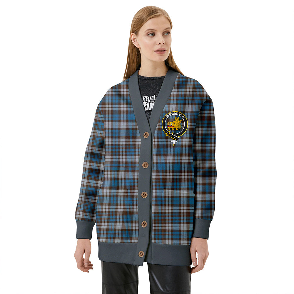 Campbell of Inveraray Modern 2 Clan Badge Tartan V-neck Cardigan