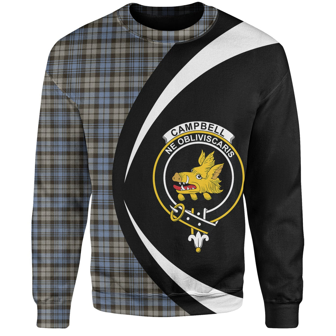 Campbell of Inveraray Weathered 2 Clan Badge Tartan Sweatshirt Circle Style Personalized