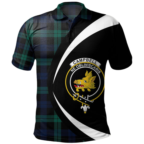 Campbell of Lochawe Modern 2 Clan Badge Tartan Polo Shirt Circle Style Personalized