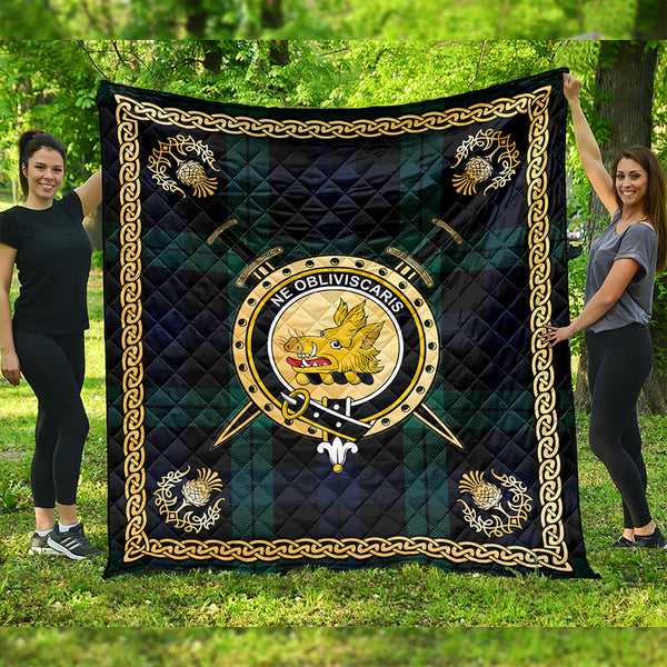 Campbell of Lochawe Modern 2 Clan Badge Tartan Premium Quilt Celtic Shield