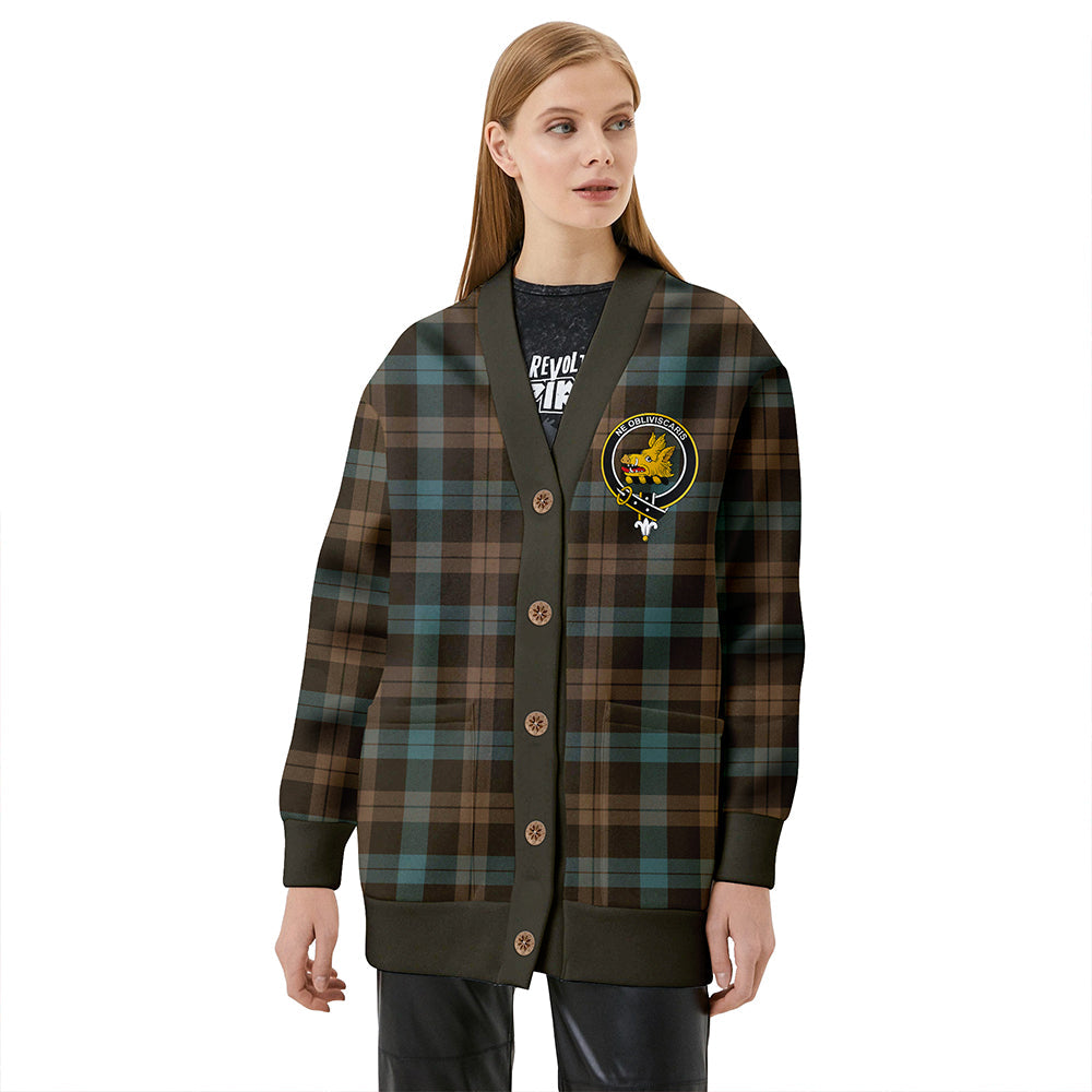 Campbell of Lochawe Weathered 2 Clan Badge Tartan V-neck Cardigan