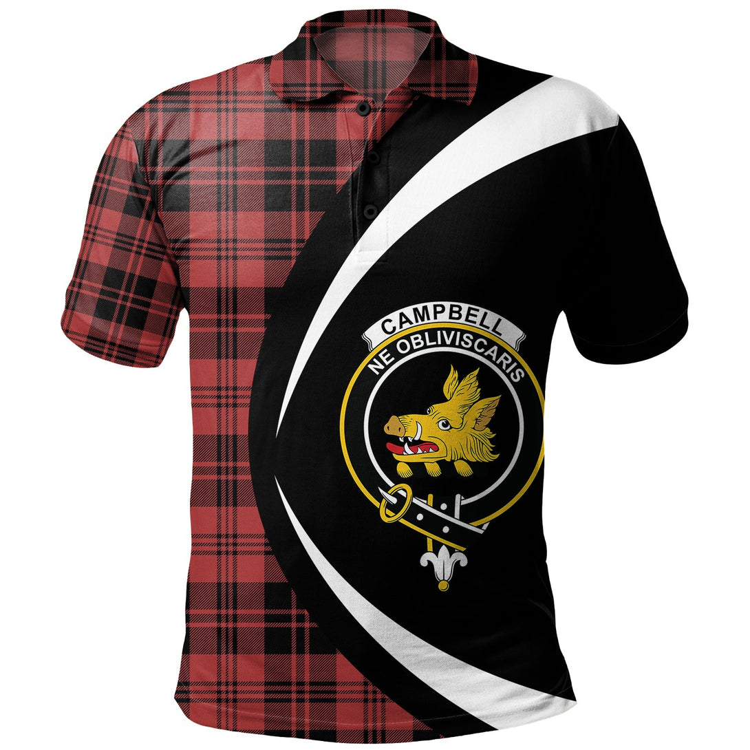 Campbell of Lochlane Ancient 2 Clan Badge Tartan Polo Shirt Circle Style Personalized