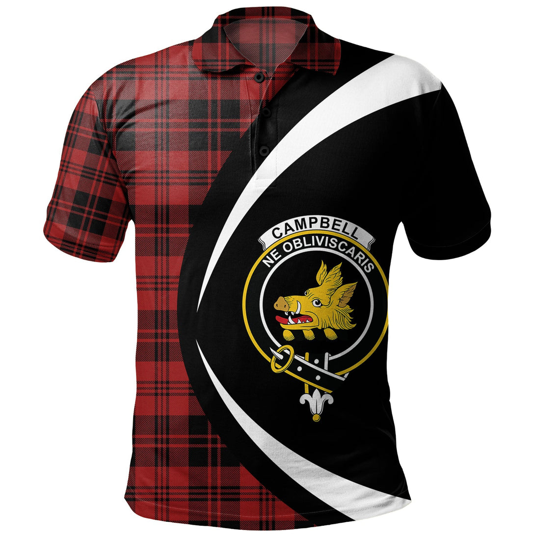 Campbell of Lochlane Modern 2 Clan Badge Tartan Polo Shirt Circle Style Personalized