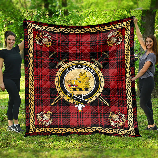 Campbell of Lochlane Modern 2 Clan Badge Tartan Premium Quilt Celtic Shield