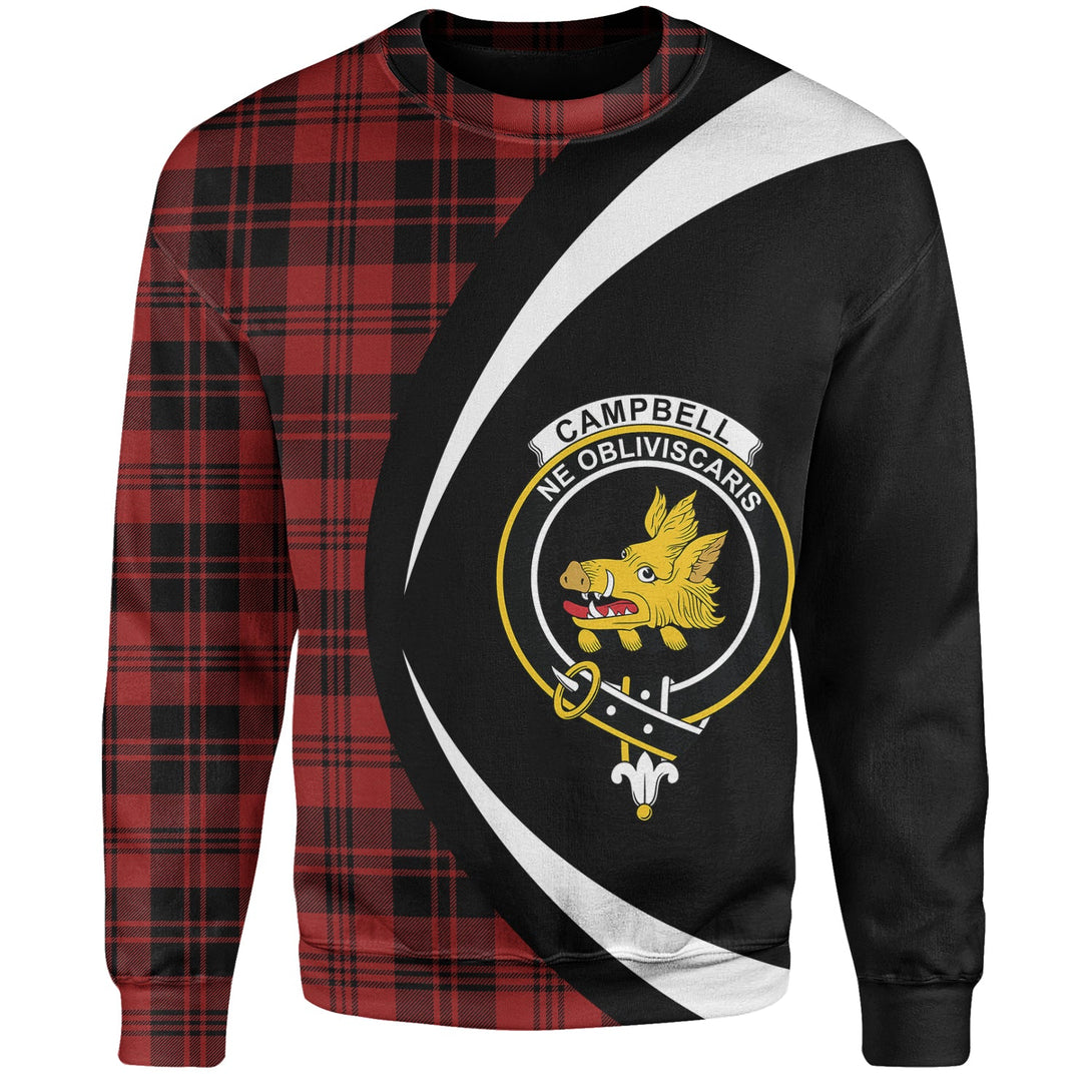 Campbell of Lochlane Modern 2 Clan Badge Tartan Sweatshirt Circle Style Personalized